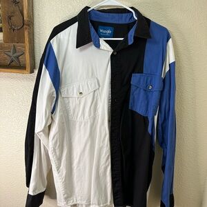 Wrangler Western Shirt - Black, White, Blue